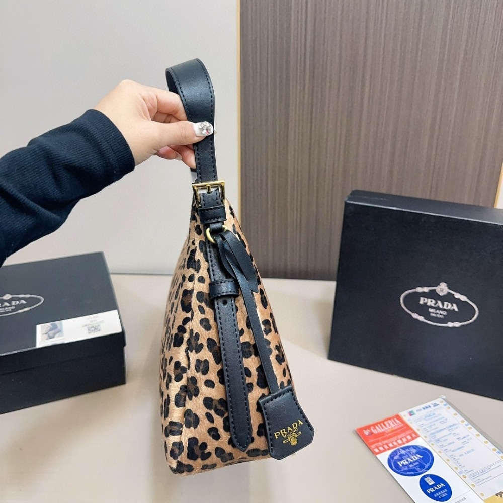Prada Aimèe Medium Printed Leather Shoulder Bag Honey 39Cm