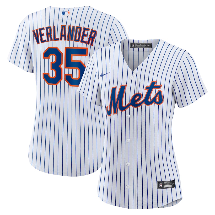Justin Verlander New York Mets Women's Home Player Jersey White/Royal