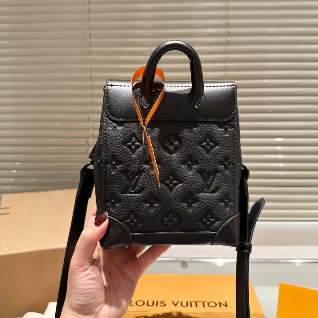 Louis Vuitton Nano Steamer Bag Taurillon Monogram Black 14Cm M82772
