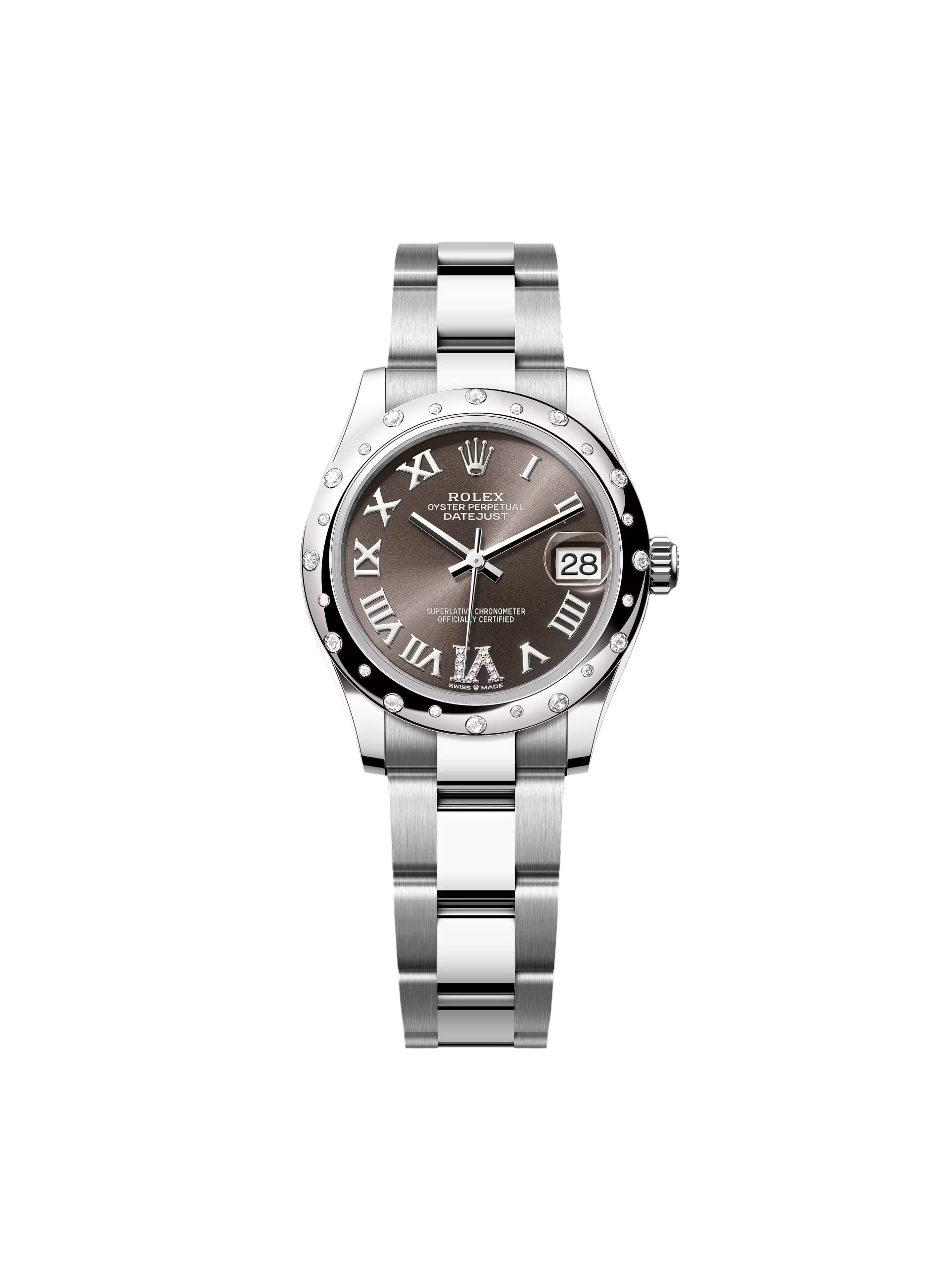 Rolex Datejust m278344 Dark Grey Dial 31mm Domed Diamond