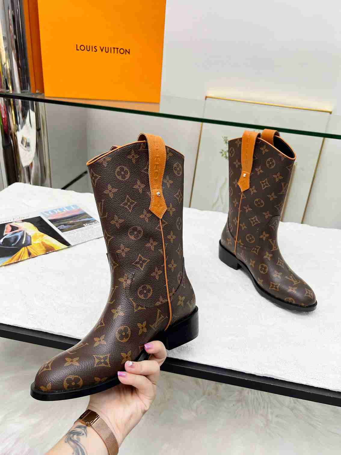 Louis Vuitton Lv Rider Boots Monogram Brown