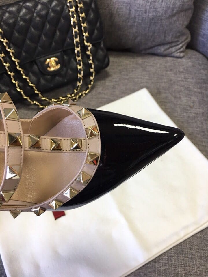 Valentino Patent Rockstud Caged Pump 100Mm Black Zw2S0393Vnwn91