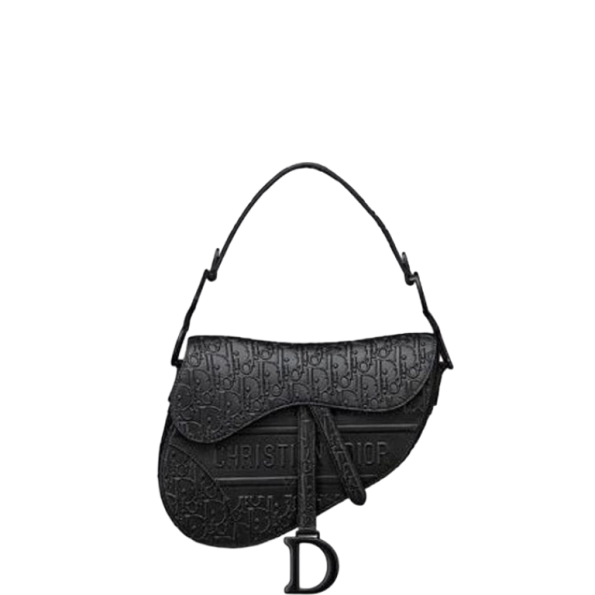 DIOR SADDLE BLACK OBLIQUE EMBOSSED 25CM