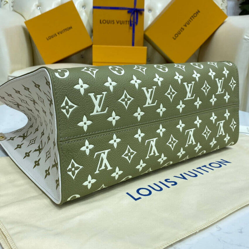 Louis Vuitton Onthego MM Tote Monogram Empreinte ‘Kaki Beige’ 35cm