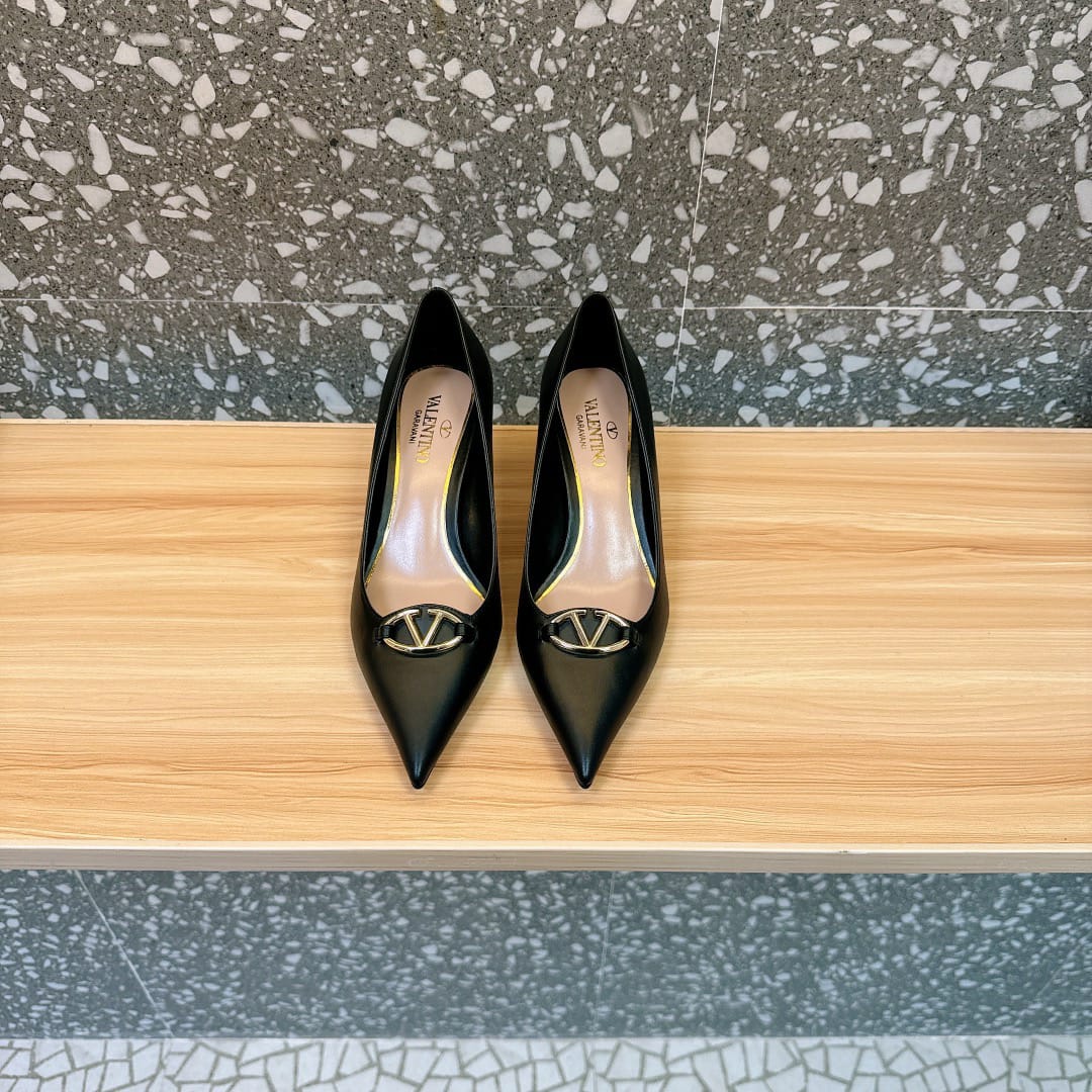 Valentino Garavani VLogo Patent Leather Slingback Pump Black