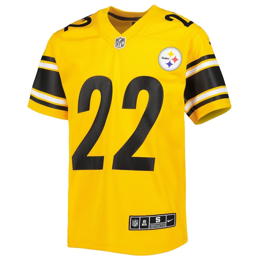Najee Harris 22 Pittsburgh Steelers Youth Inverted Game Jersey - Gold