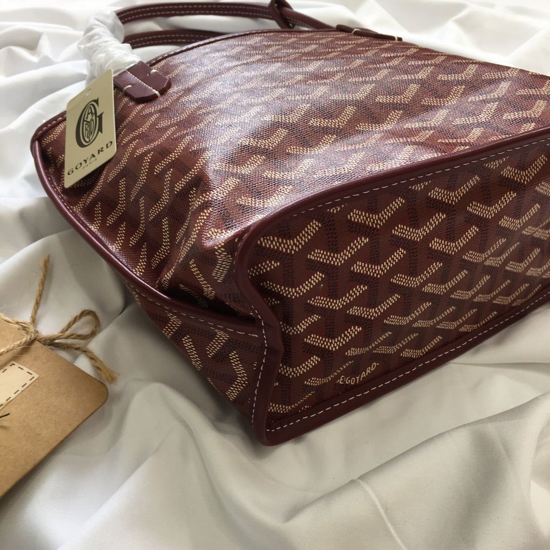 Goyard Anjou Mini Bag 20cm Burgundy Canvas