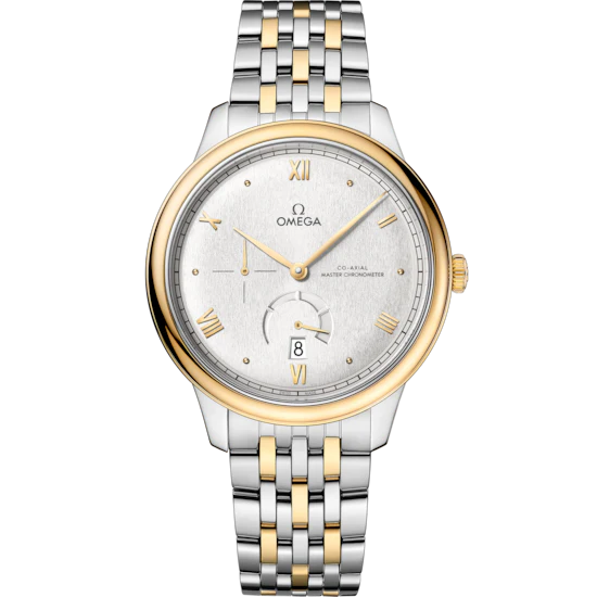 Omega De Ville Prestige 41 mm Silver Dial Stainless Steel and 18k Yellow Gold Bracelet 434.20.41.21.02.001