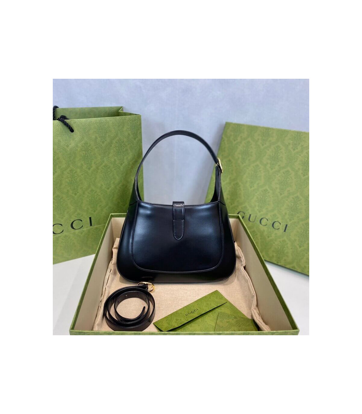 Gucci Jackie 1961 Small Hobo Bag In Black Leather 27.5cm
