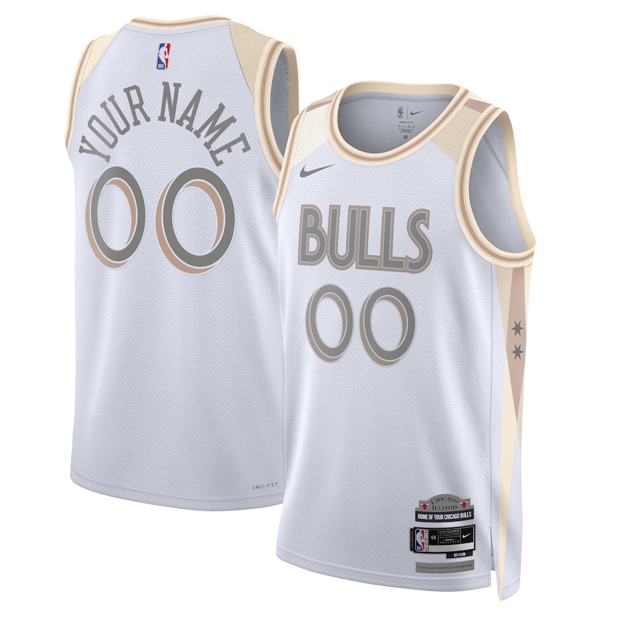 Unisex Chicago Bulls White 2024/25 Custom Swingman Jersey - City Edition