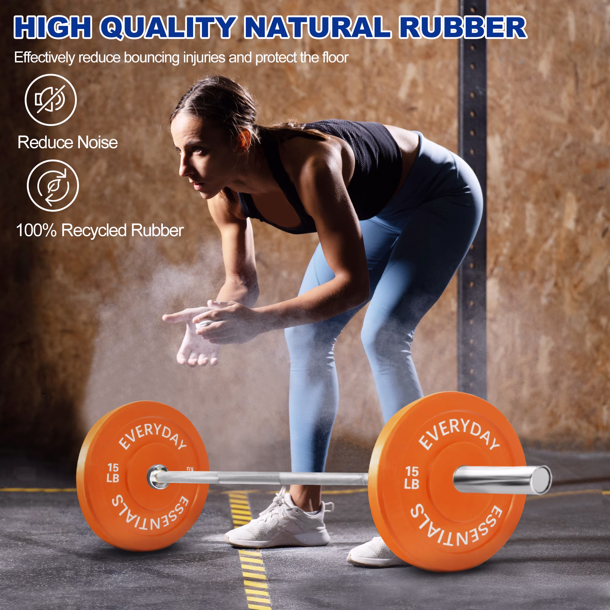 BalanceFrom Olympic Bumper Plate Weight Plate, 15 lbs Pair Color