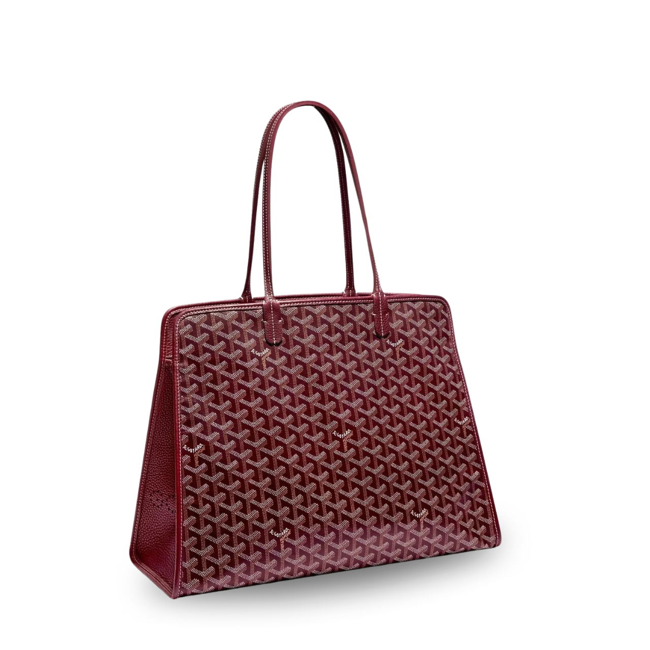 Goyard Hardy Pm Bag 40 Cm Brown Goyardine Canvas And Taurillon Leather Trim
