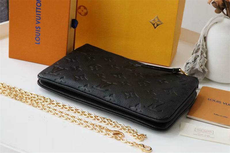 Louis Vuitton Double Zip Pochette 20Cm Black