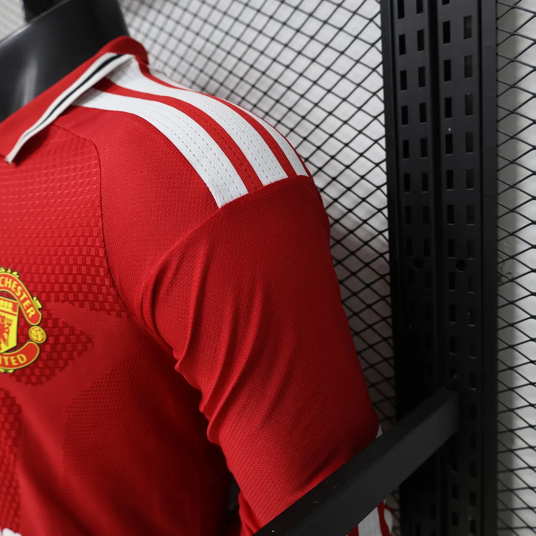 2026/27 Premier League Manchester United Team Home Football Jersey Player Version Long Sleeves - JerseyFun