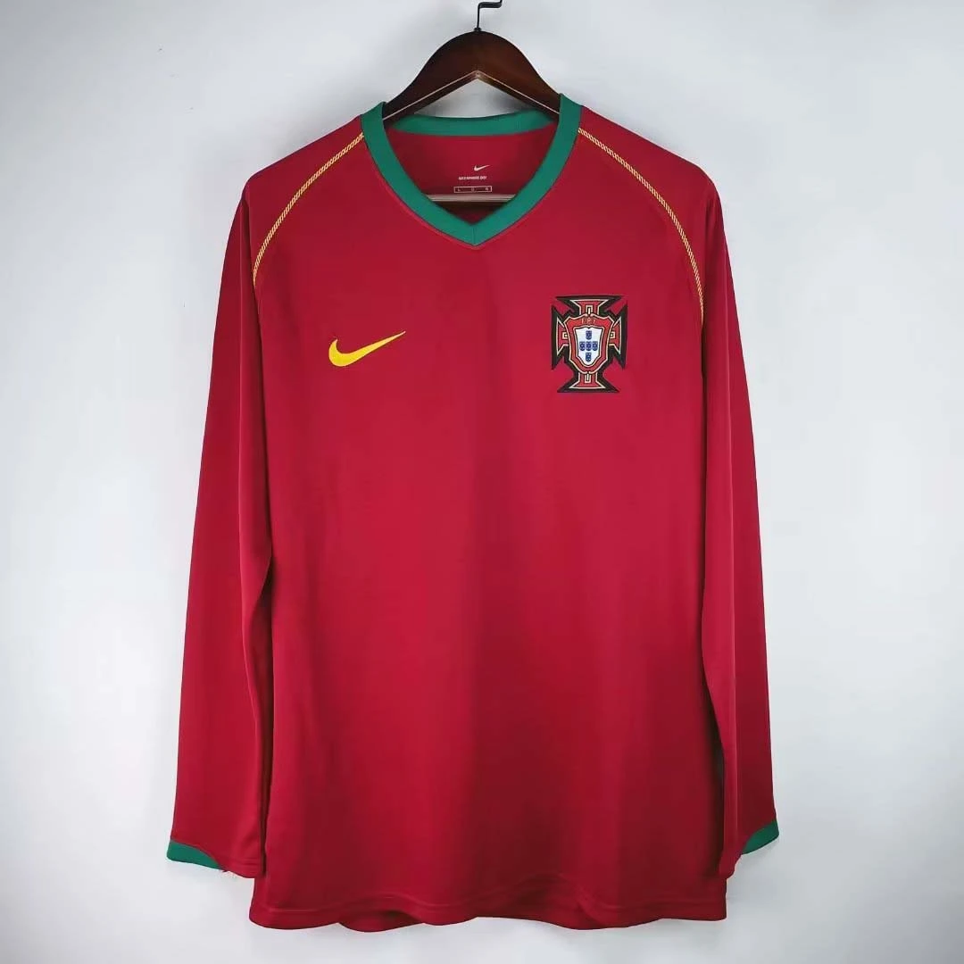 Retro 2006 Portugal Long Sleeve Home football jersey Retro