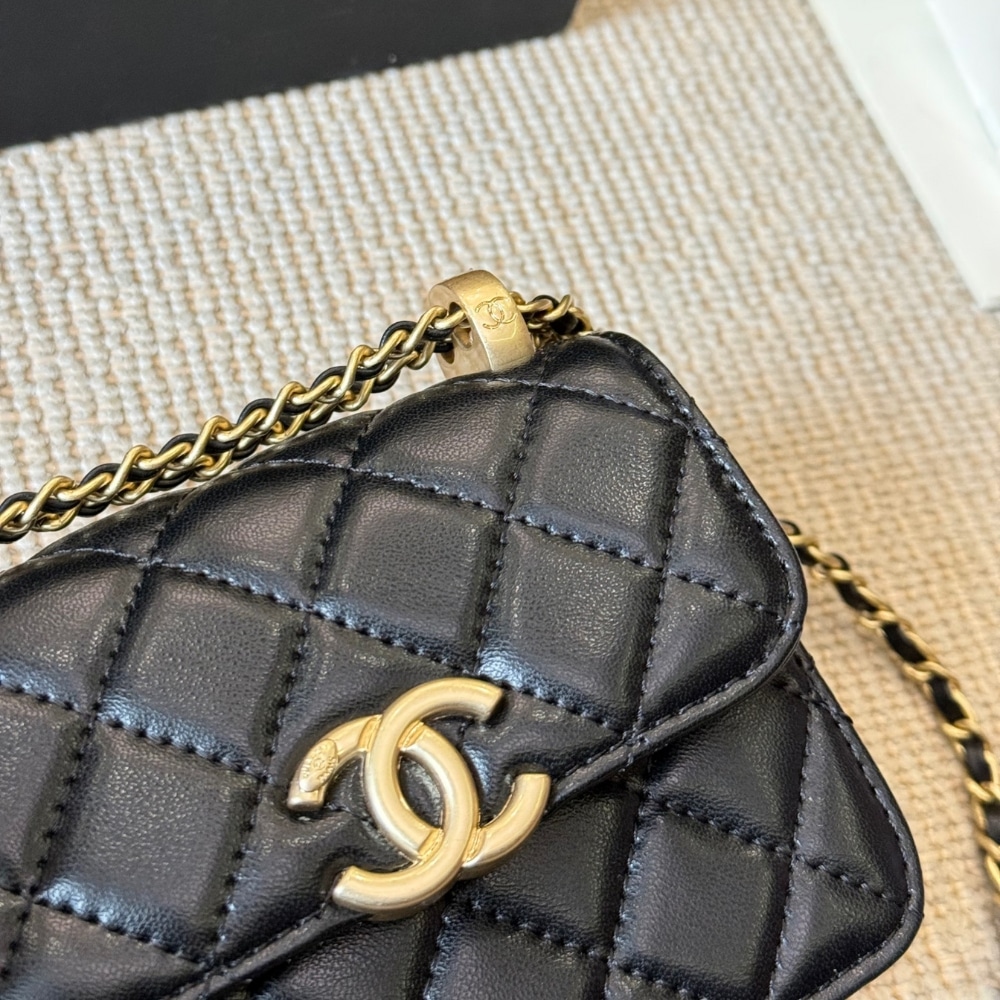 Chanel 21a Mini Flap Coin Purse With Chain Black 12cm Ap2290 B06092 94305
