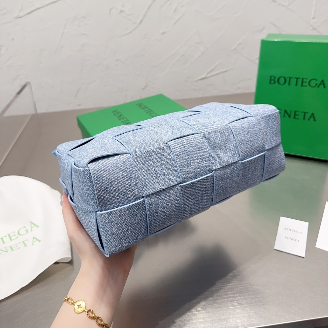 Bottega Veneta Brick Bag Denim Blue 28Cm