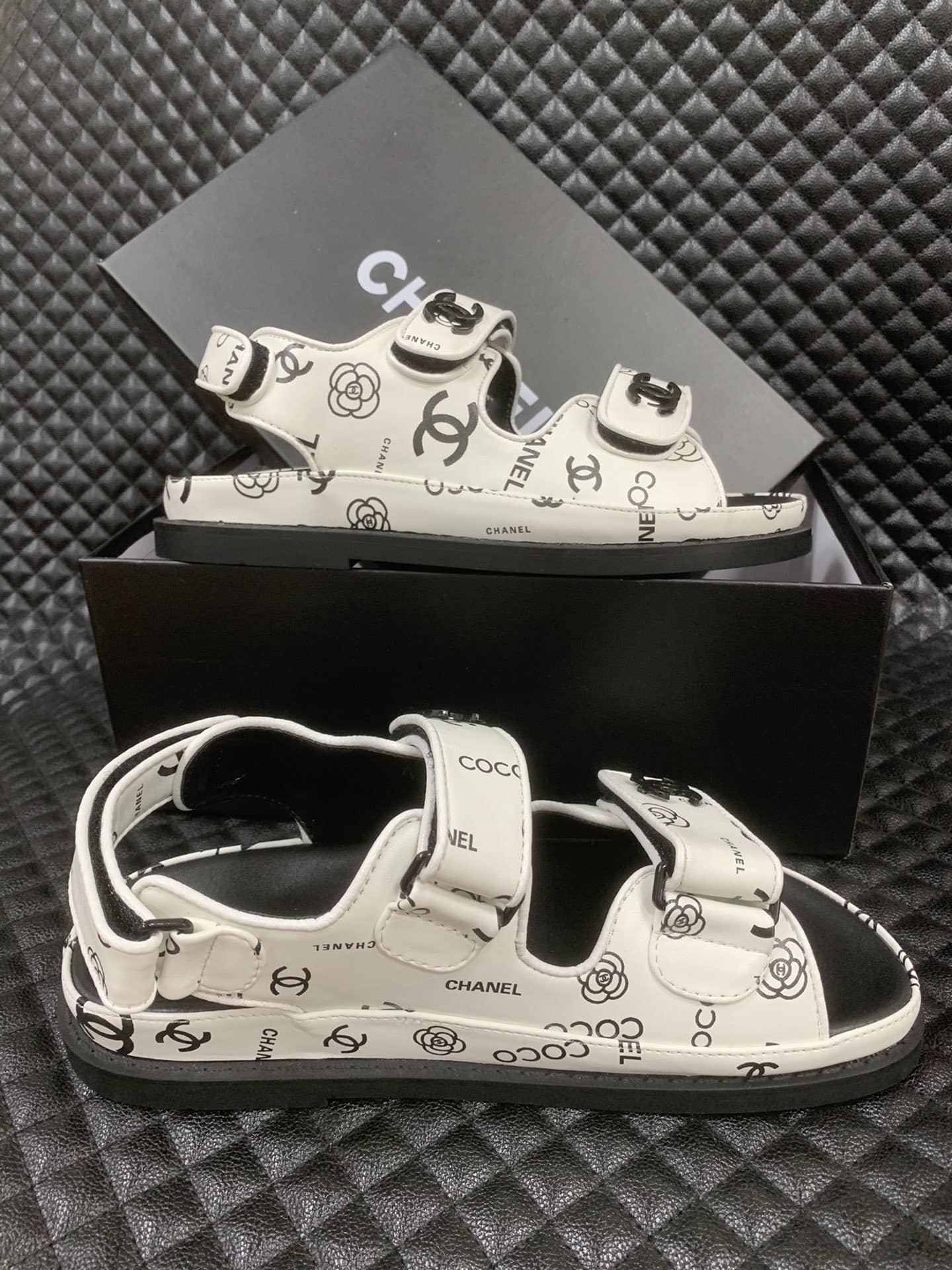 Chanel Dad Slingback Sandals 23P Camelia Cc Logo