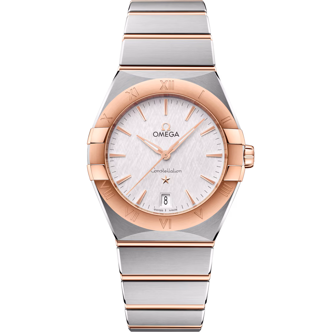 Omega Constellation 36mm Silver Dial Stainless Steel and Sedna™ 18k Rose Gold Bracelet 131.20.36.60.02.001