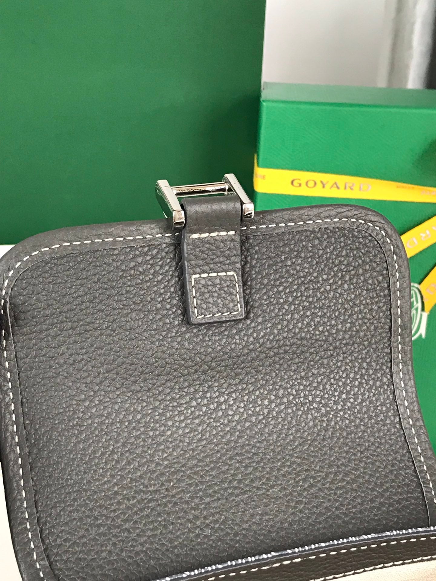 Goyard Grand Bleu 16 Cm Gray Goyardine Canvas And Lambskin