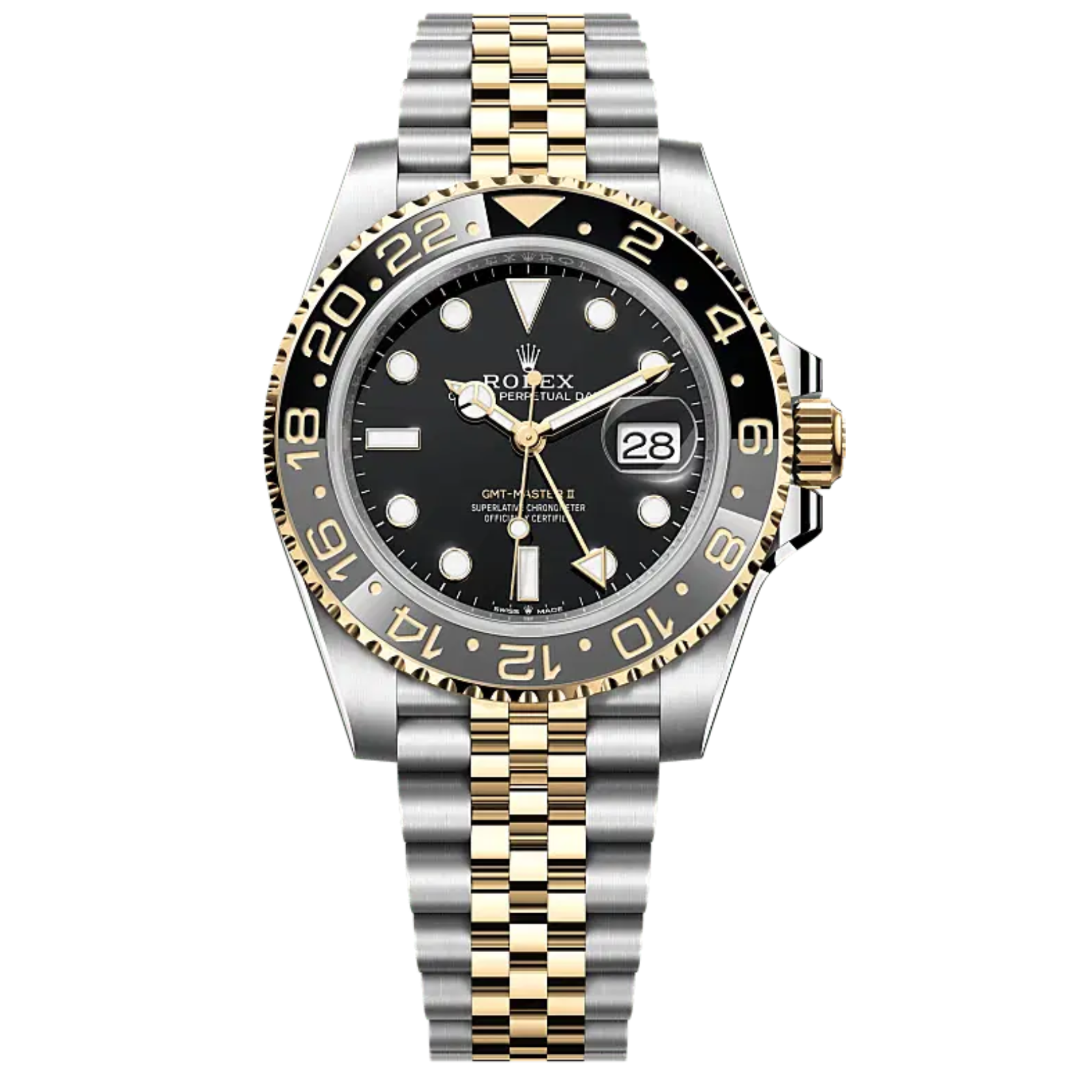 Rolex GMT-MASTER II Oyster, 40 mm, Oystersteel and yellow gold M126713GRNR-0001