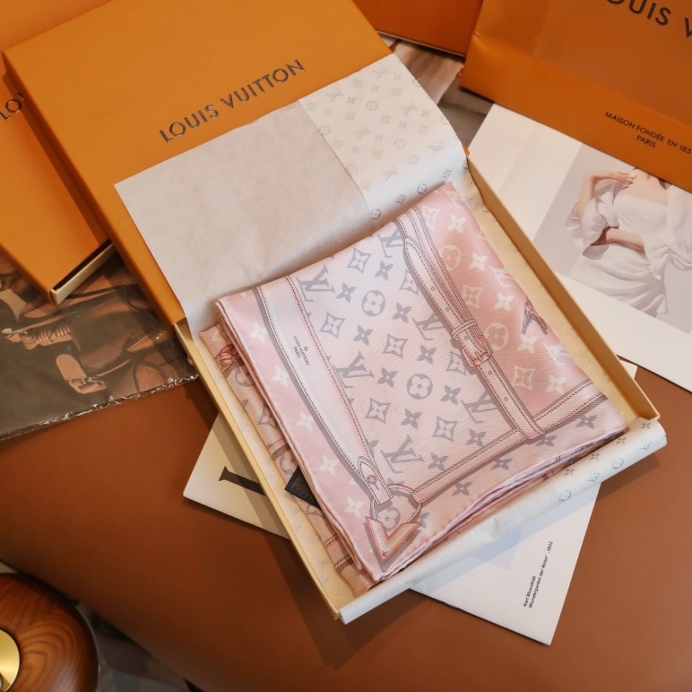 Louis Vuitton Lv Monogram Confidential Square Scarf Pink 90cm