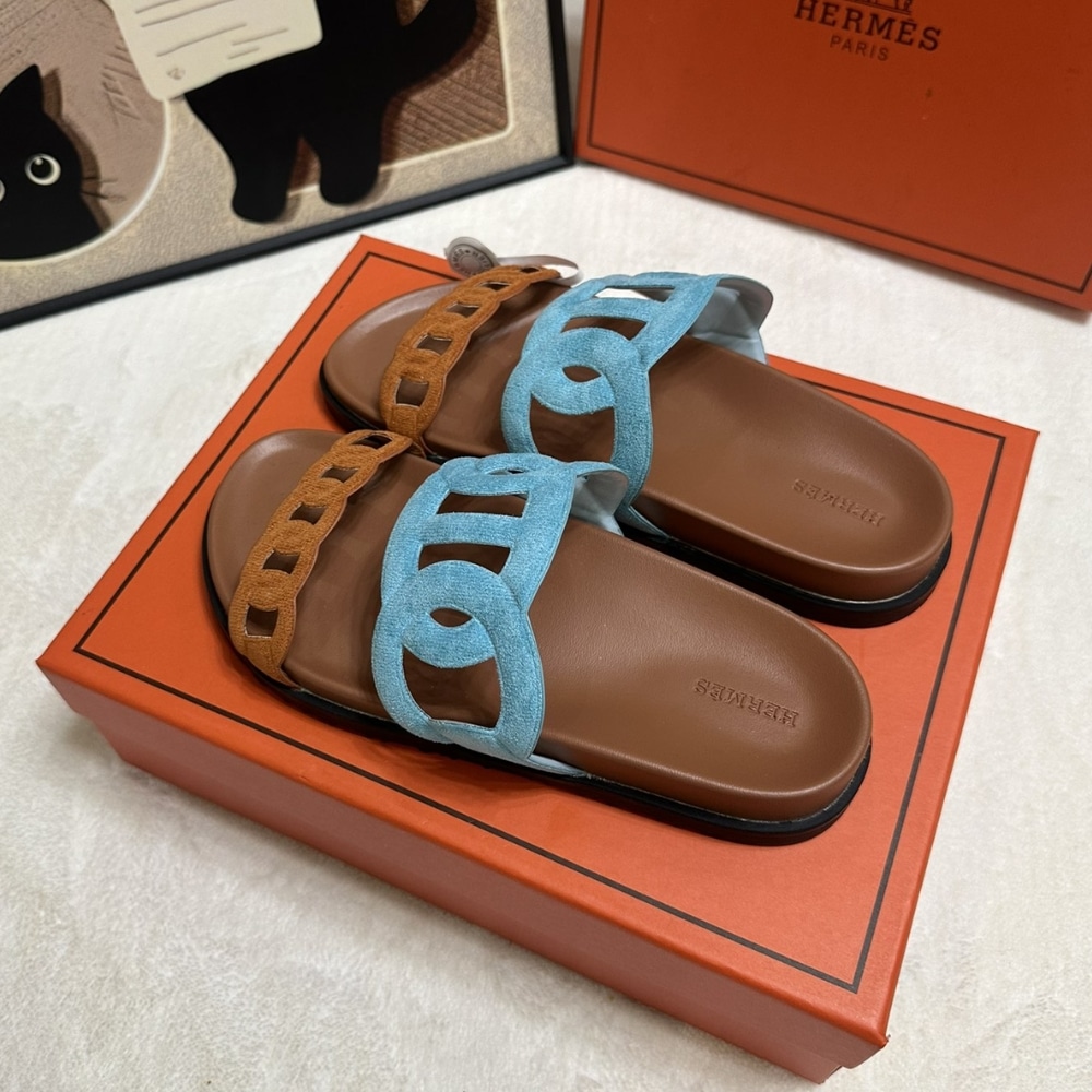 Hermes Extra Sandal Mineral Blue And Natural H222301Z 6H345