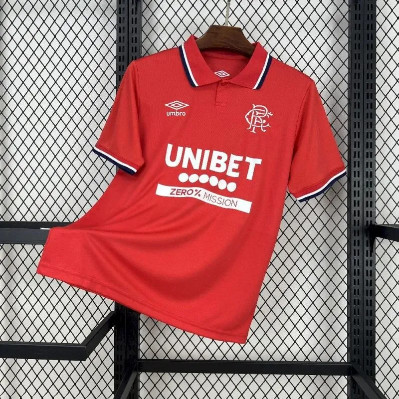 2025-26 Rangers Second Away Red Football jersey