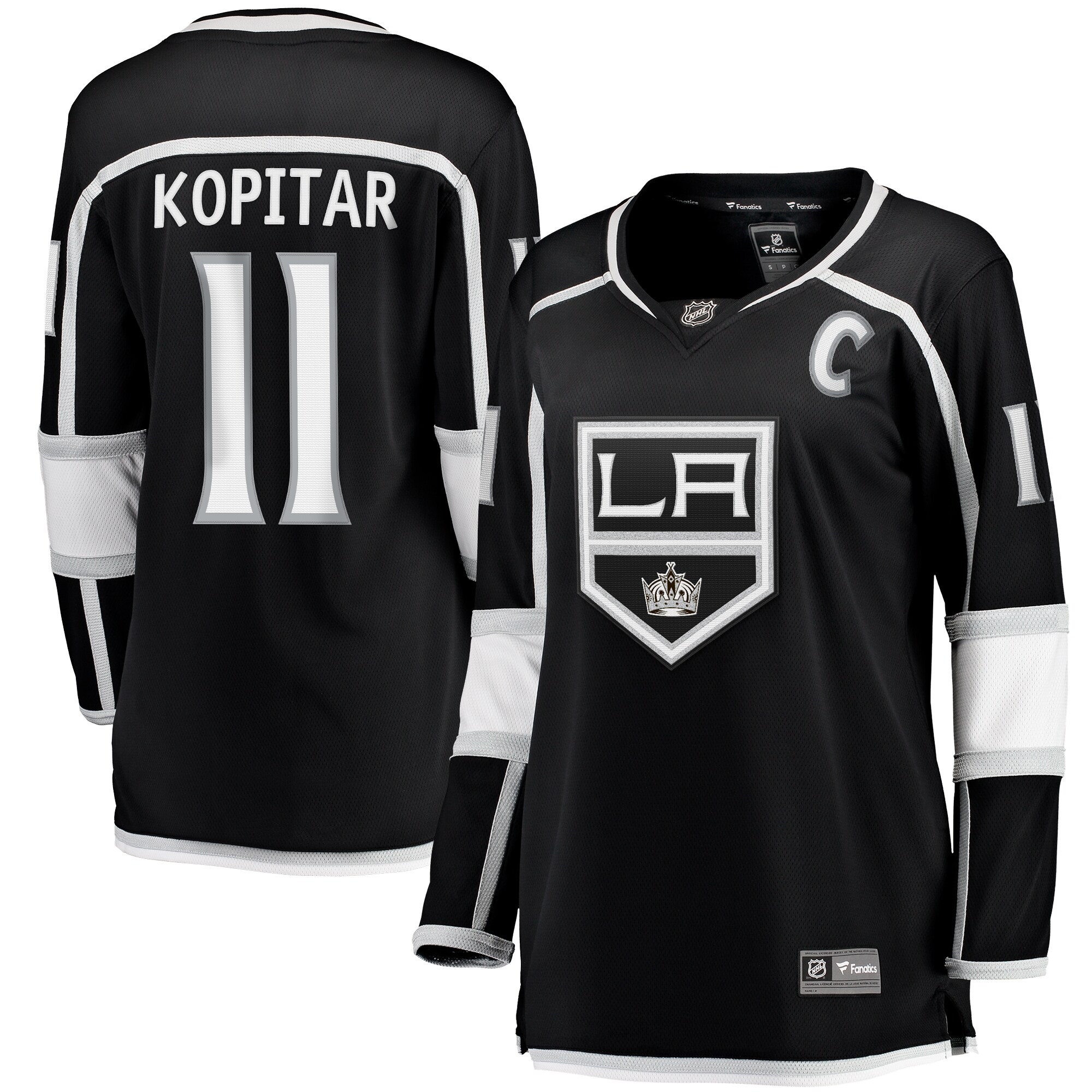 Anze Kopitar Los Angeles Kings Fanatics Women’s Home Captain Patch Breakaway Player Jersey – Black