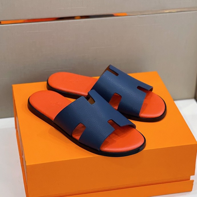 HERMES IZMIR SANDAL ORANGE/BLUE