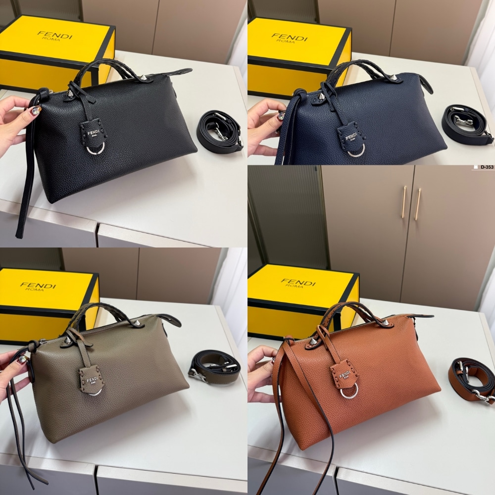 Fendi By The Way Medium Leather Boston Bag Black 20Cm 8BL1461D5F0GXN