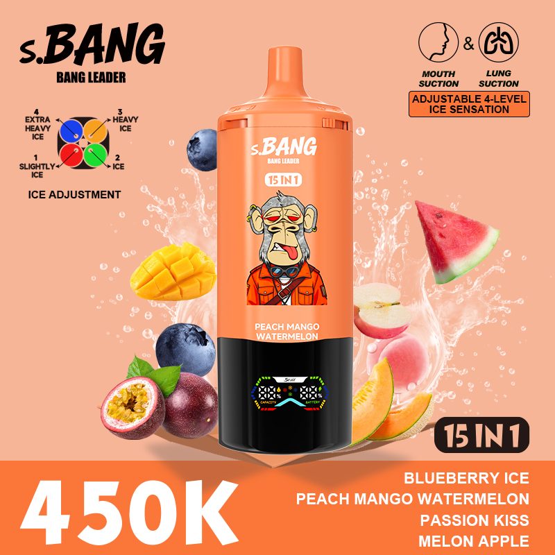 Bang 450K Puffs 15-in-1 Prefilled Vape | 15 Flavors,  Rechargeable