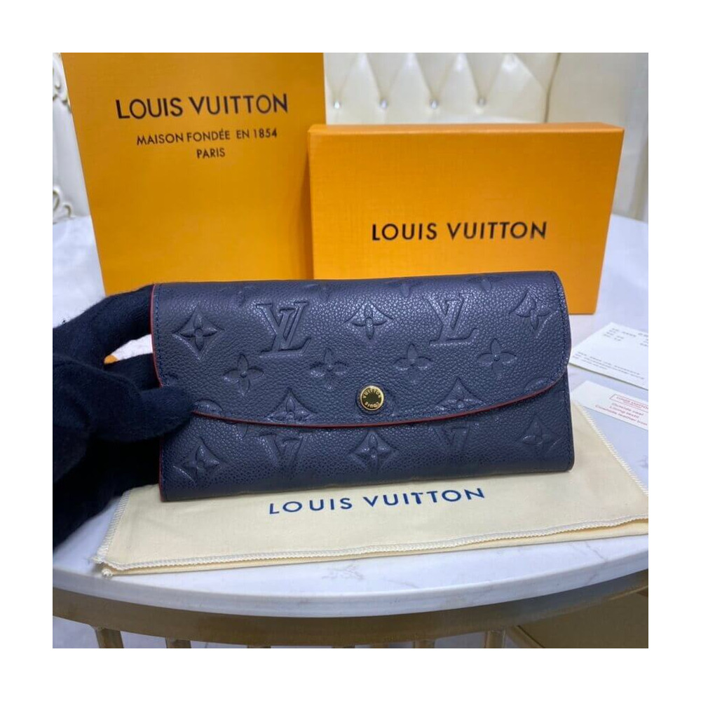 Louis Vuitton Monogram Empreinte Emilie Wallet Marine Rouge