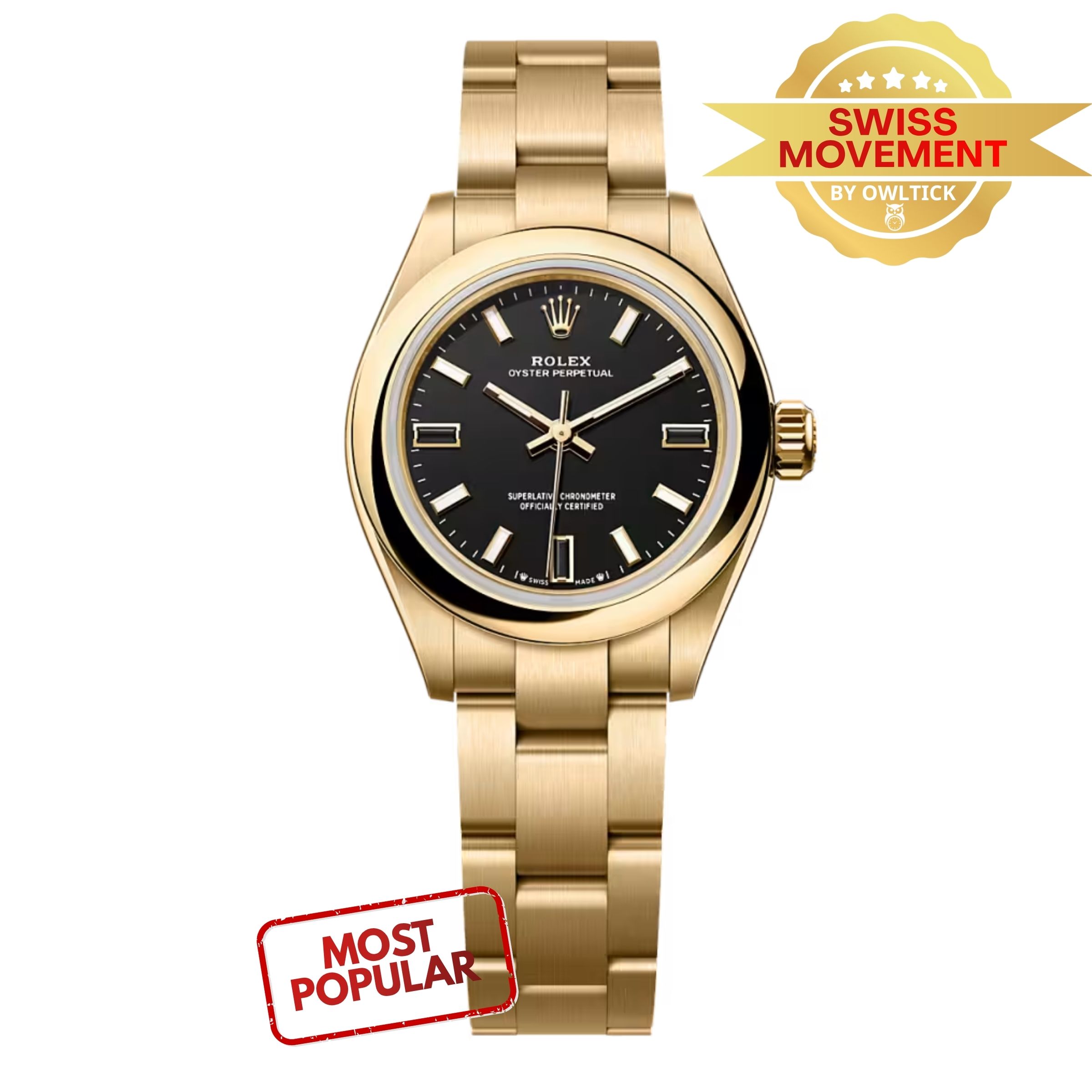 [Superclone] Rolex Oyster Perpetual 28mm Black Stone Dial Oyster 276208
