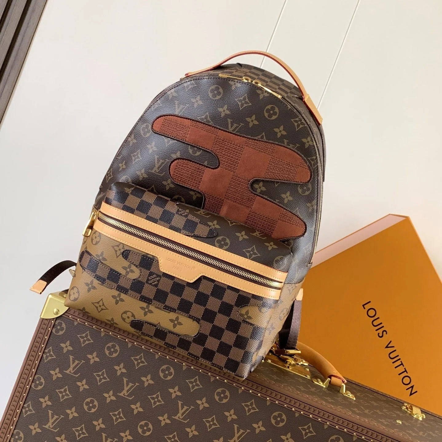 LV Discovery PM Backpack Brown Monogram Landscape Canvas