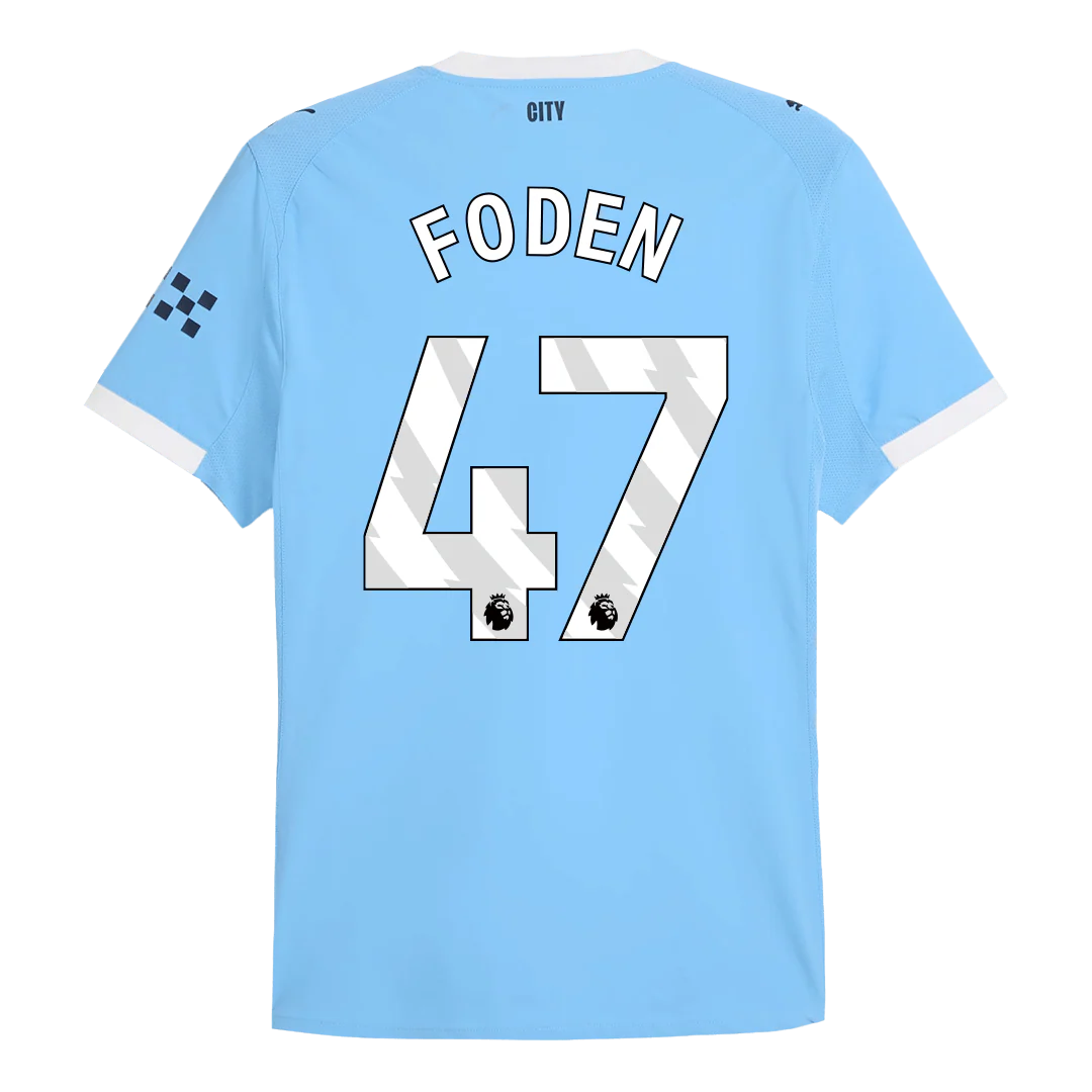 FODEN #47 Manchester City Home Player Version Soccer Jersey 2025/26 Blue