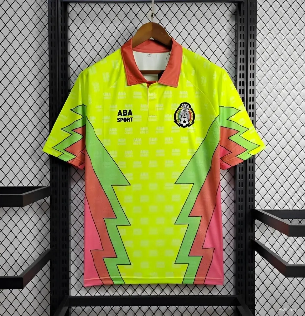 Retro 1995 Mexico CAMPOS 9 Home Yellow Football jersey Retro