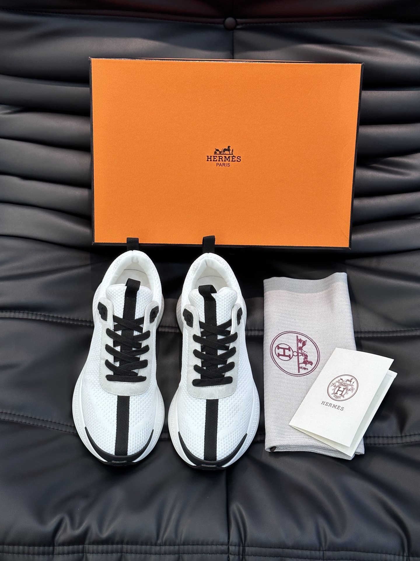 Hermes Heros Sneaker Black White H232985Zh90400
