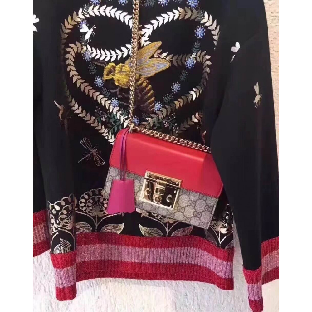 Gucci Padlock Small GG Shoulder Bag Red
