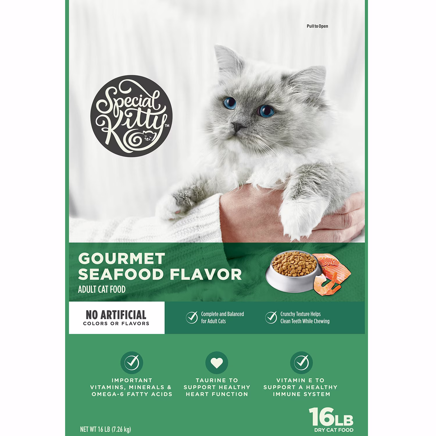 Special Kitty Gourmet Formula Seafood Blend Flavor Dry Cat Food, 16 lb Bag