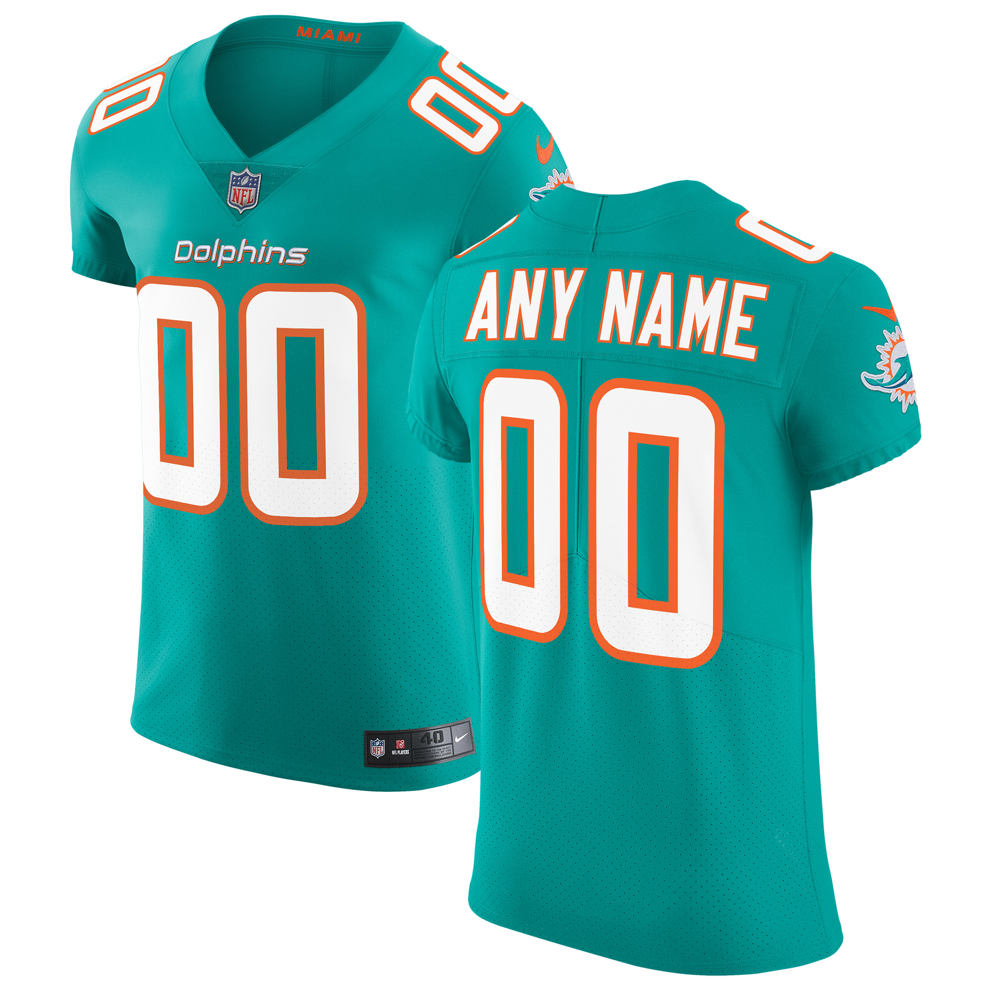 Miami Dolphins Nike Vapor Untouchable Elite Custom Jersey - Aqua