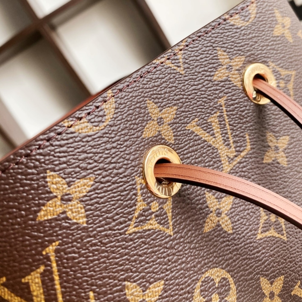 Louis Vuitton Néonoé MM Monogram Canvas Bucket Bag Caramel Brown 26cm M44887