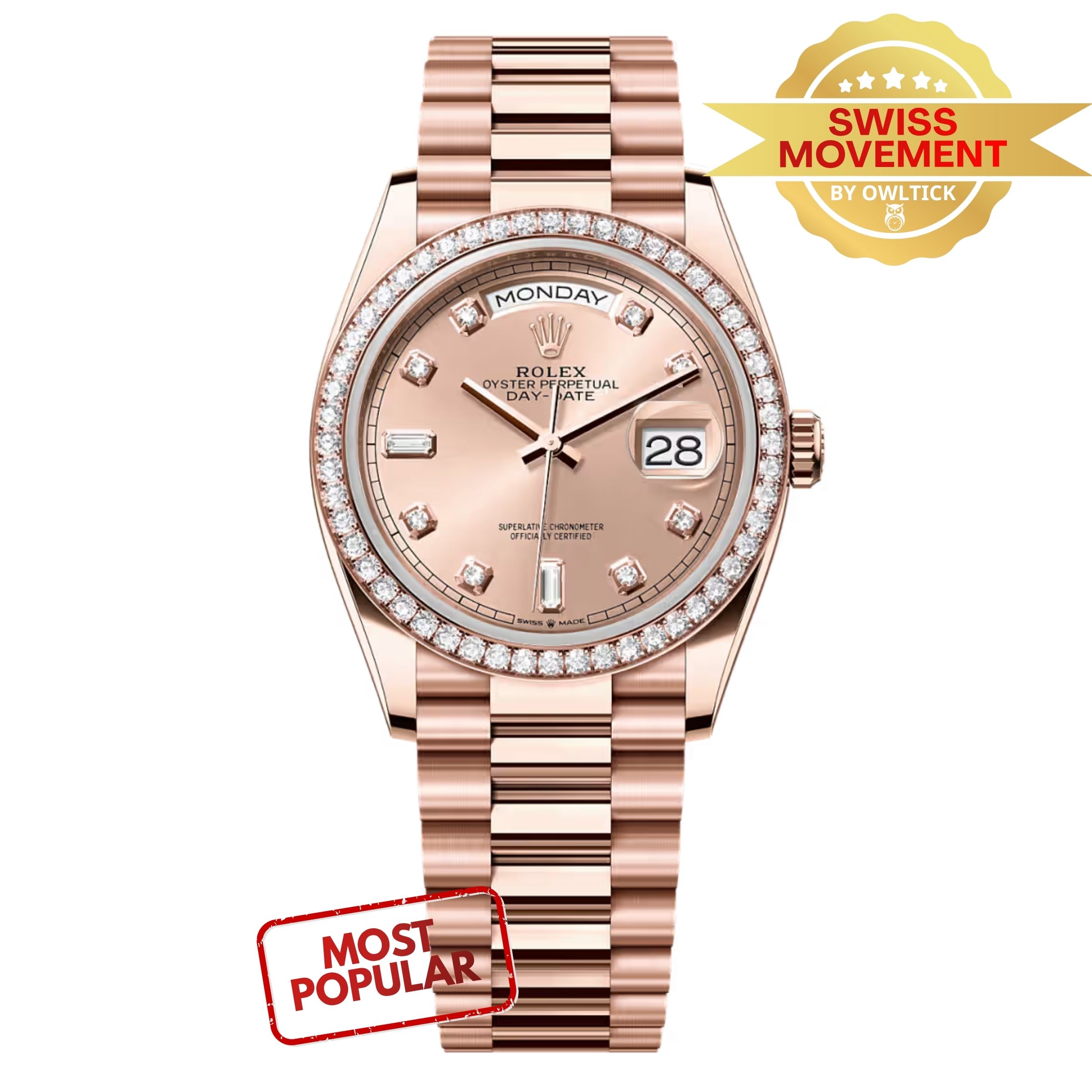 [Superclone] Rolex Day-Date 36mm Rosé – Colour Dial President 128345RBR