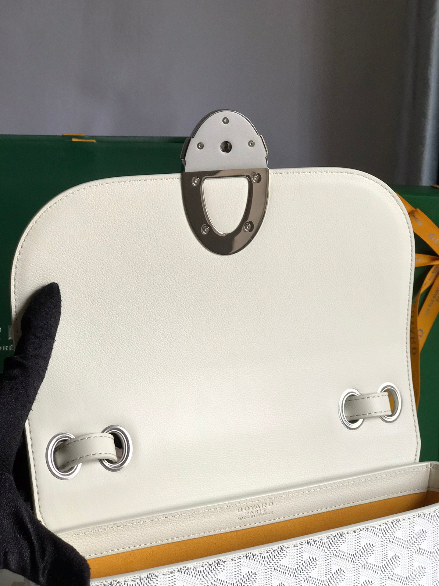 Goyard 233 Bag 25 Cm White Calfskin And Goyardine Canvas 25cm