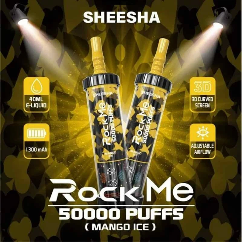 【New Arrive】ROCK ME SHEESHA 50K Puffs Latest Original LCD Display Disposable Vape Pen
