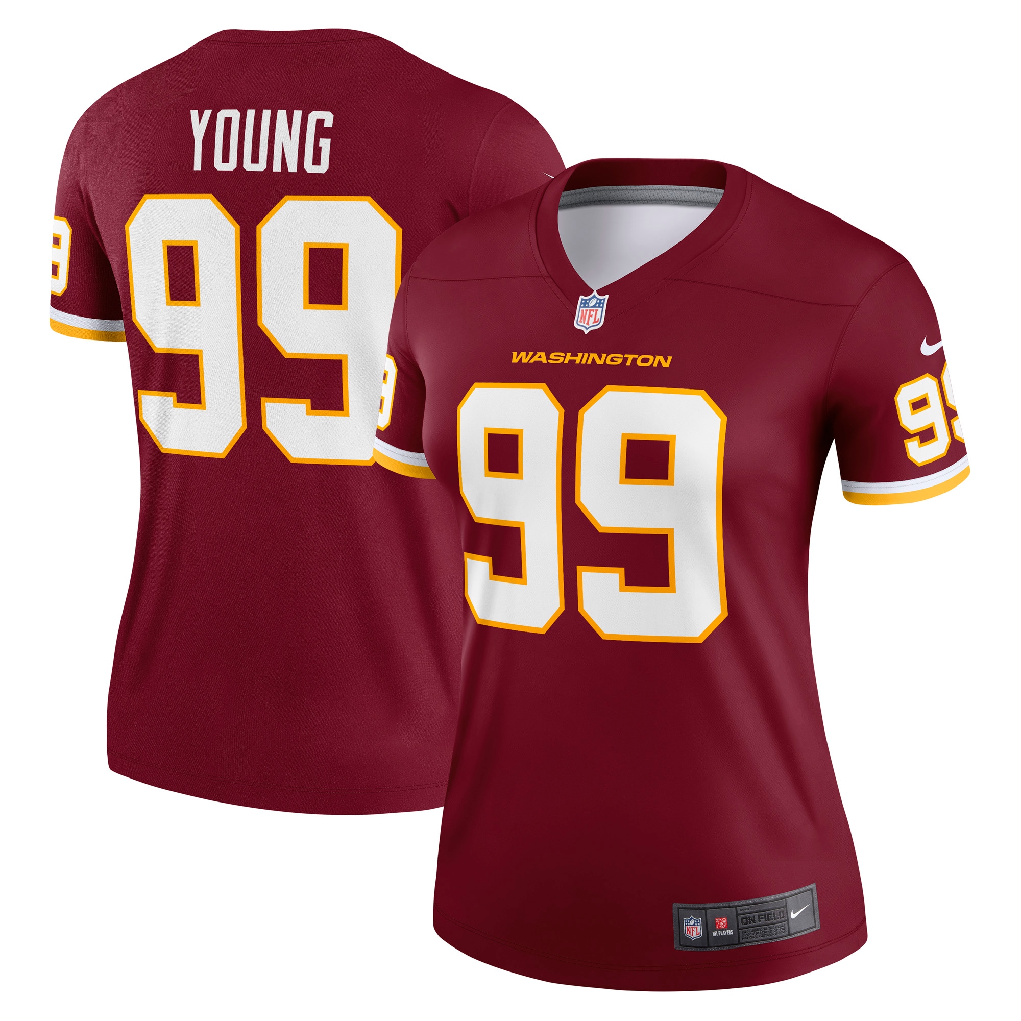 Chase Young Washington Football Team Nike Women's Legend Jersey - Burgundy