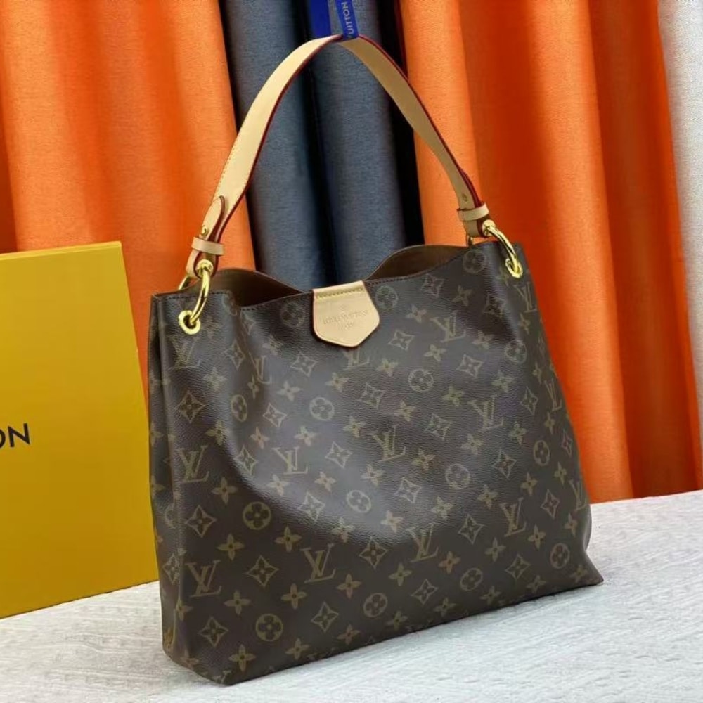 Louis Vuitton Graceful MM Monogram Canvas Hobo Bag Brown 41cm M43704