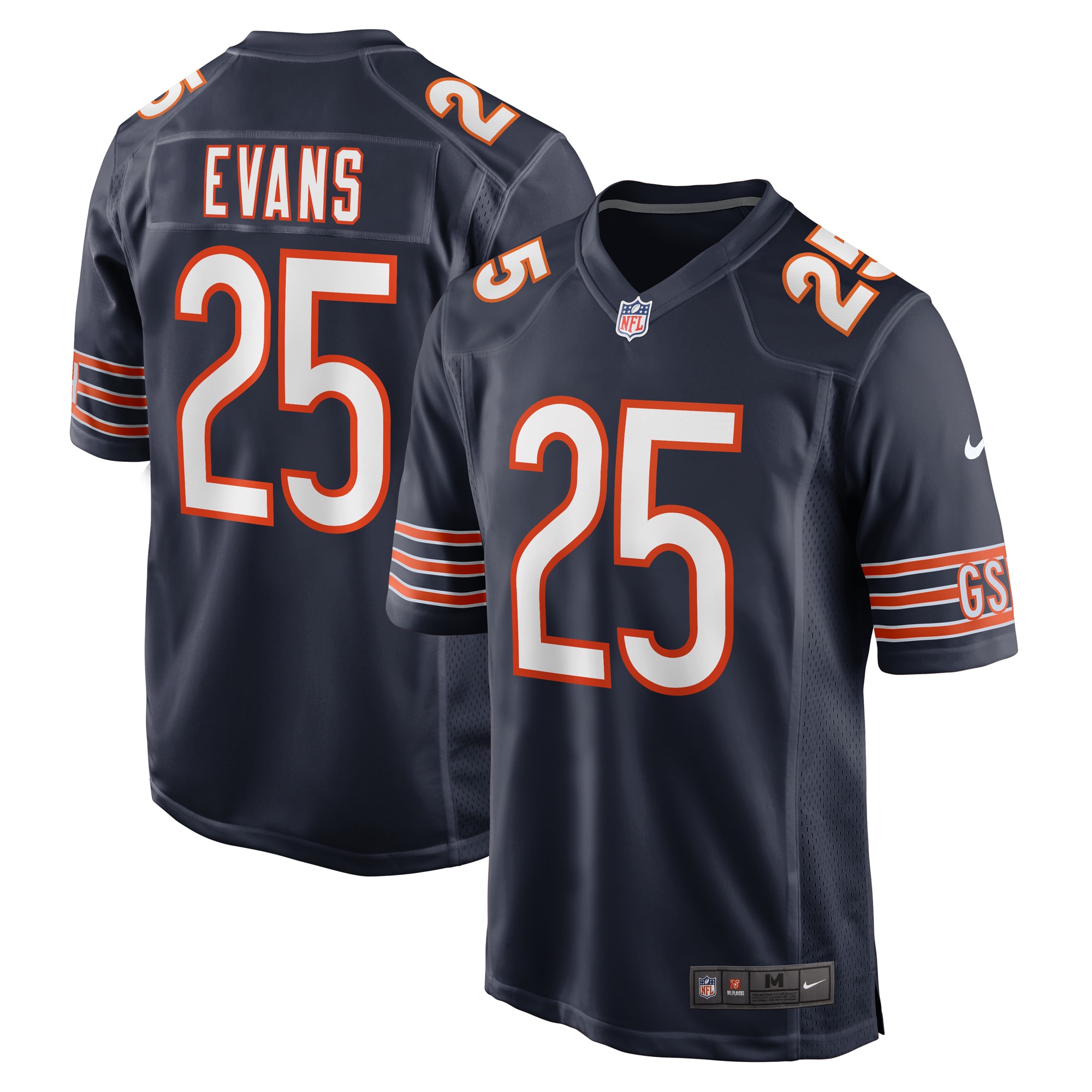 Darrynton Evans Chicago Bears Nike  Game Jersey -  Navy