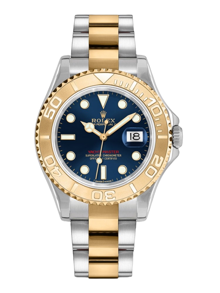 【Super Clone】Rolex Yacht-Master 168623 Steel and Gold Blue Dial 35MM Unisex Replica Watch