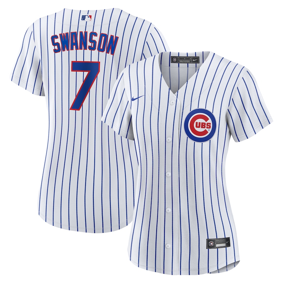 Dansby Swanson Chicago Cubs Women's Home Player Jersey White/Royal